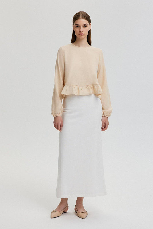 Blusa in mussola con ruches