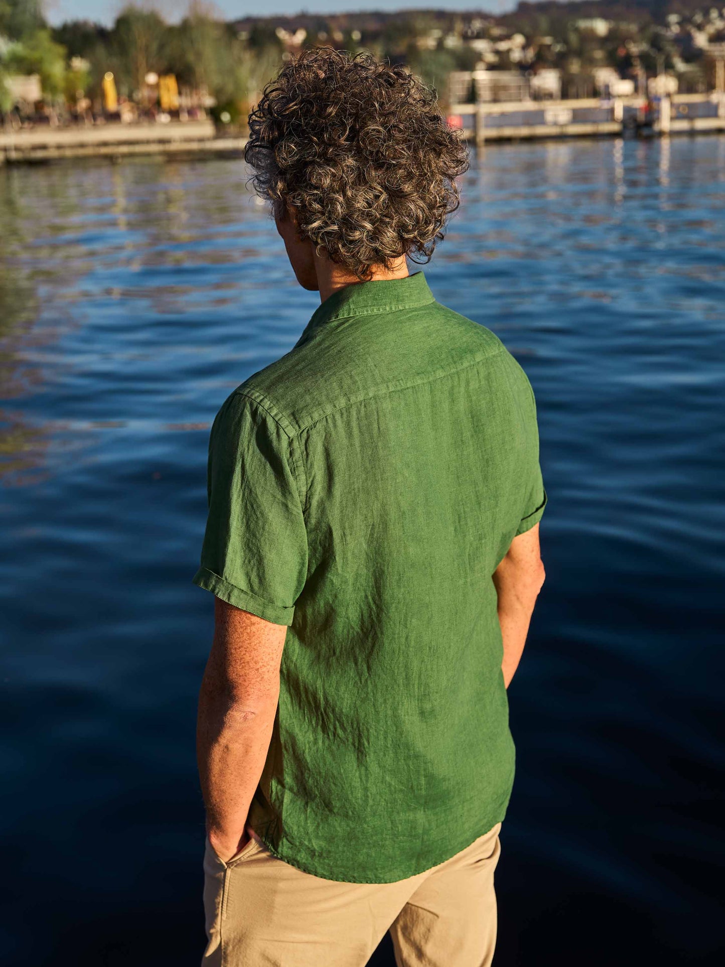 Camicia in lino verde Praia