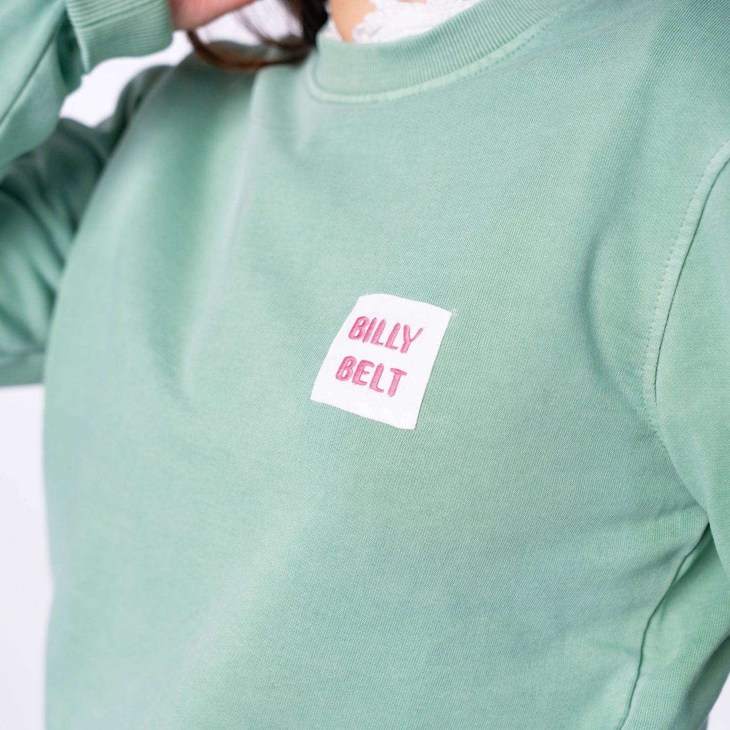 Felpa unisex Billyclub verde acqua in cotone biologico