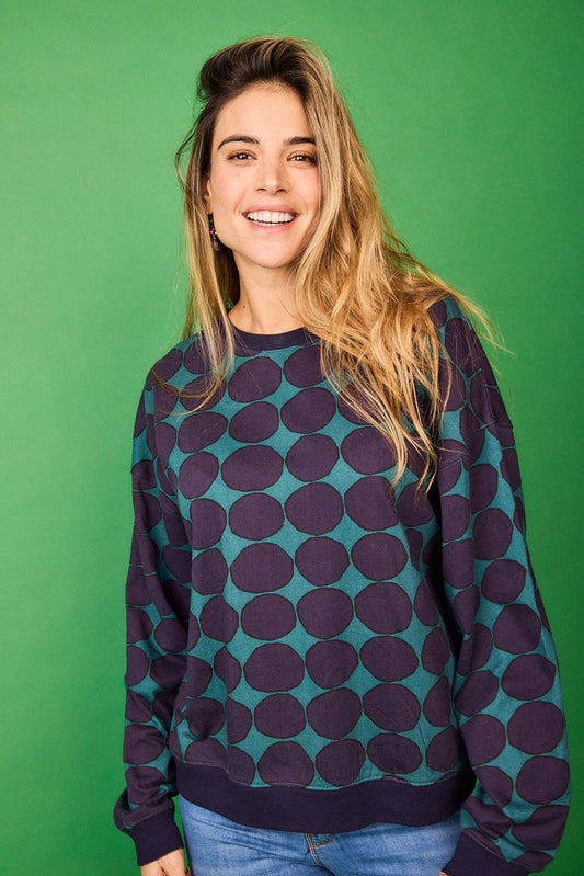 Felpa in cotone a pois Frutto Lunare