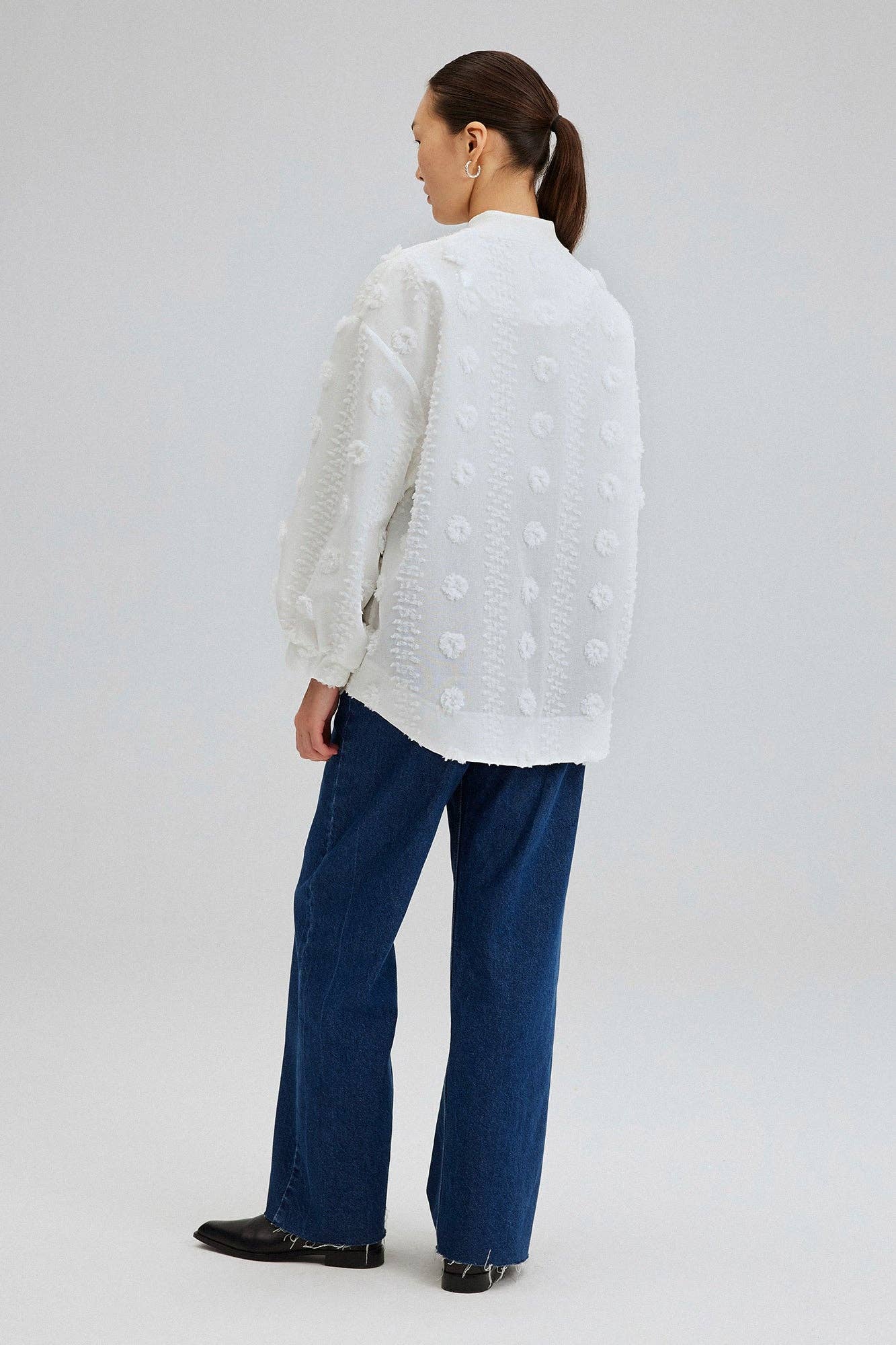Bomber in pizzo floreale