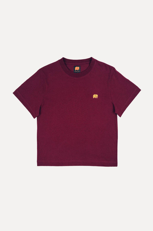 T-shirt donna in cotone biologico Essential Bordeaux