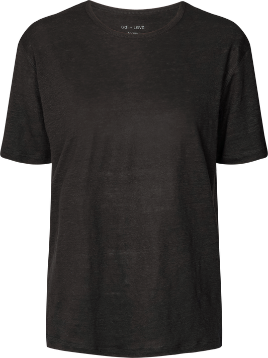 T-shirt Nynne in lino nera