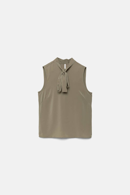 Top con Collo Alto e Fiocco