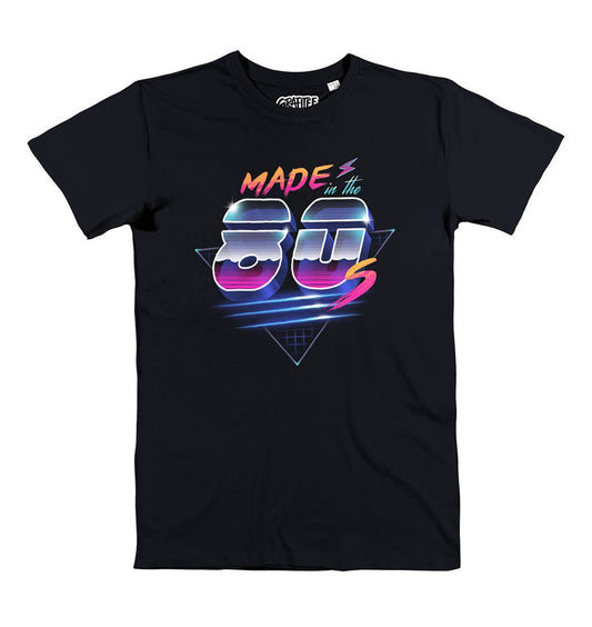 T-shirt unisex in cotone biologico con grafica vintage anni 80