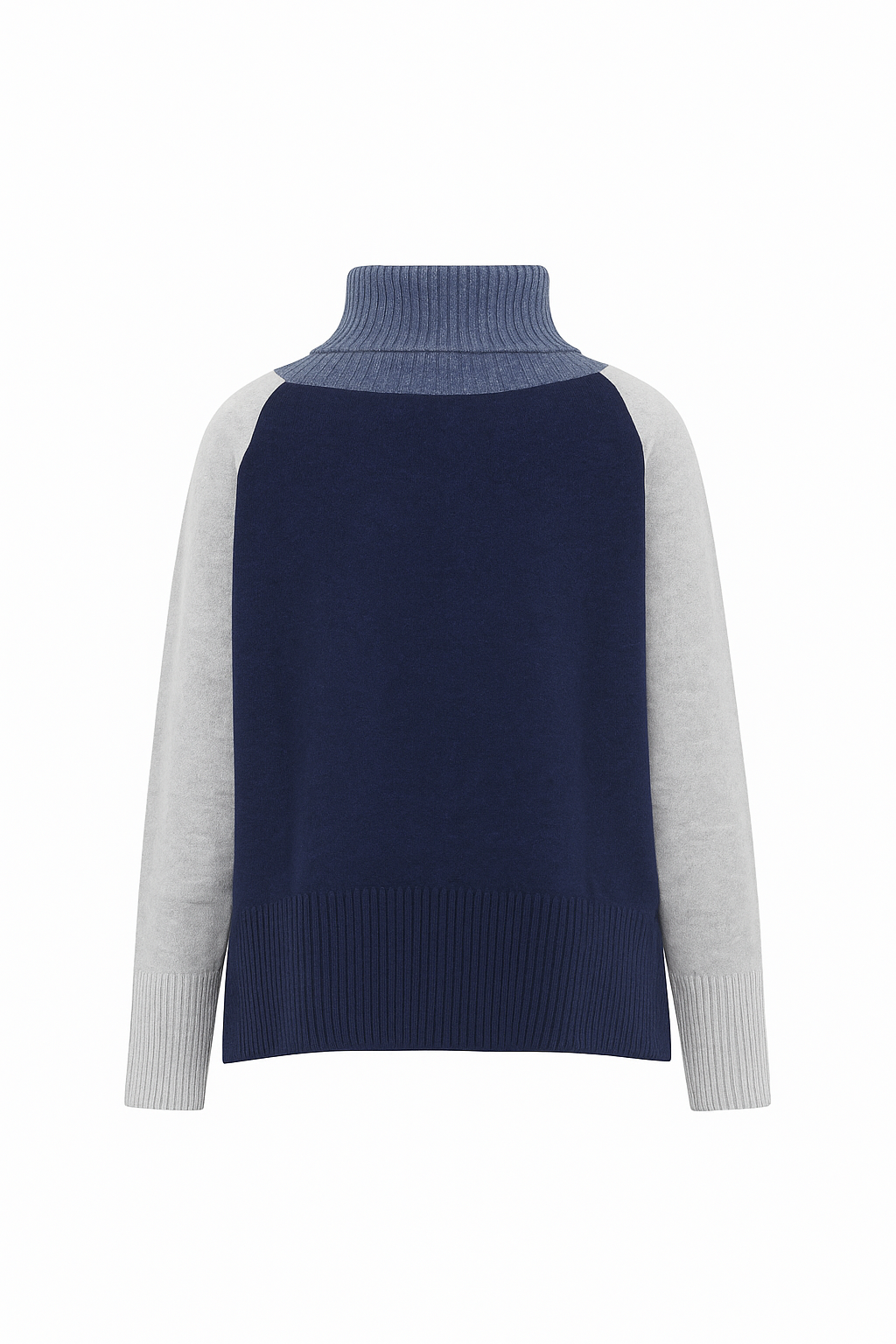 Maglia bicolore in lana e cashmere con collo alto
