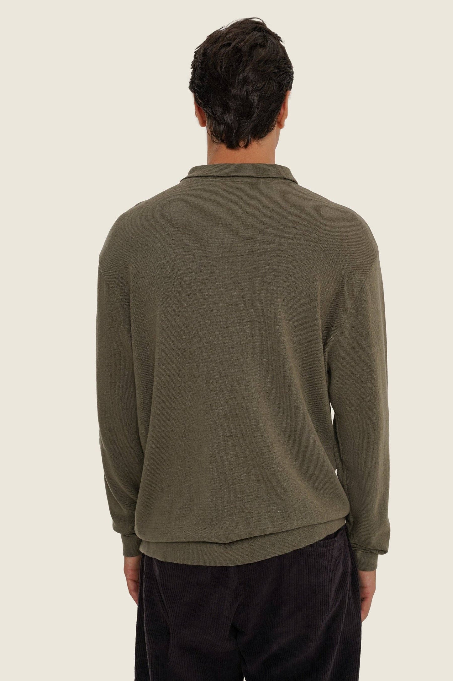 Maglione polo verde Foglia di Tè in cotone organico