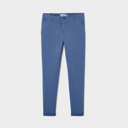 Pantaloni chino uomo blu ghiaccio in cotone