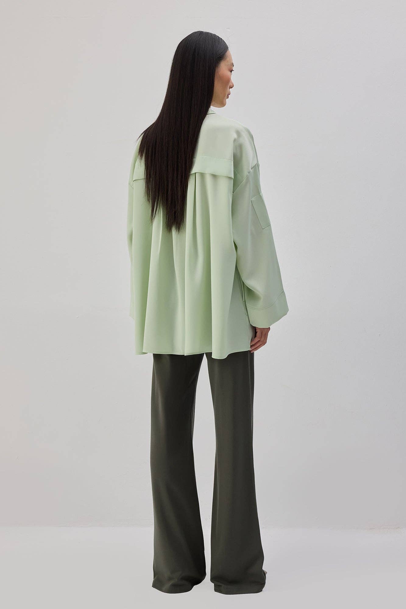 Camicia oversize in raso
