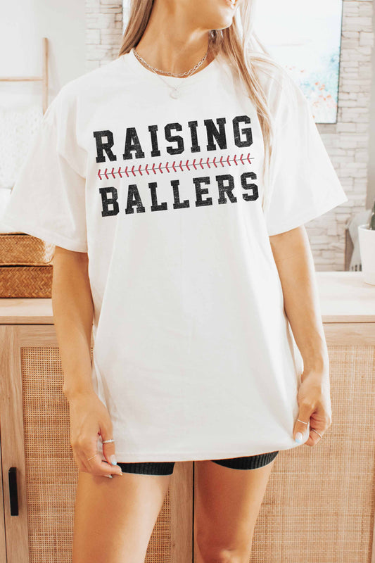 T-shirt oversize con grafica Raising Ballers