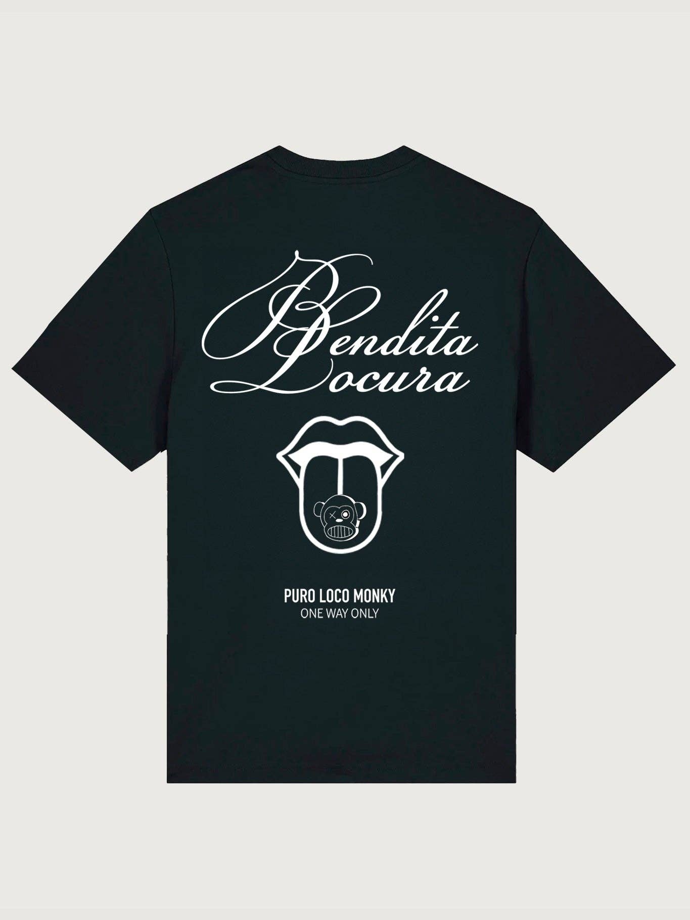 T-shirt Bendita Locura Loco Monky nera