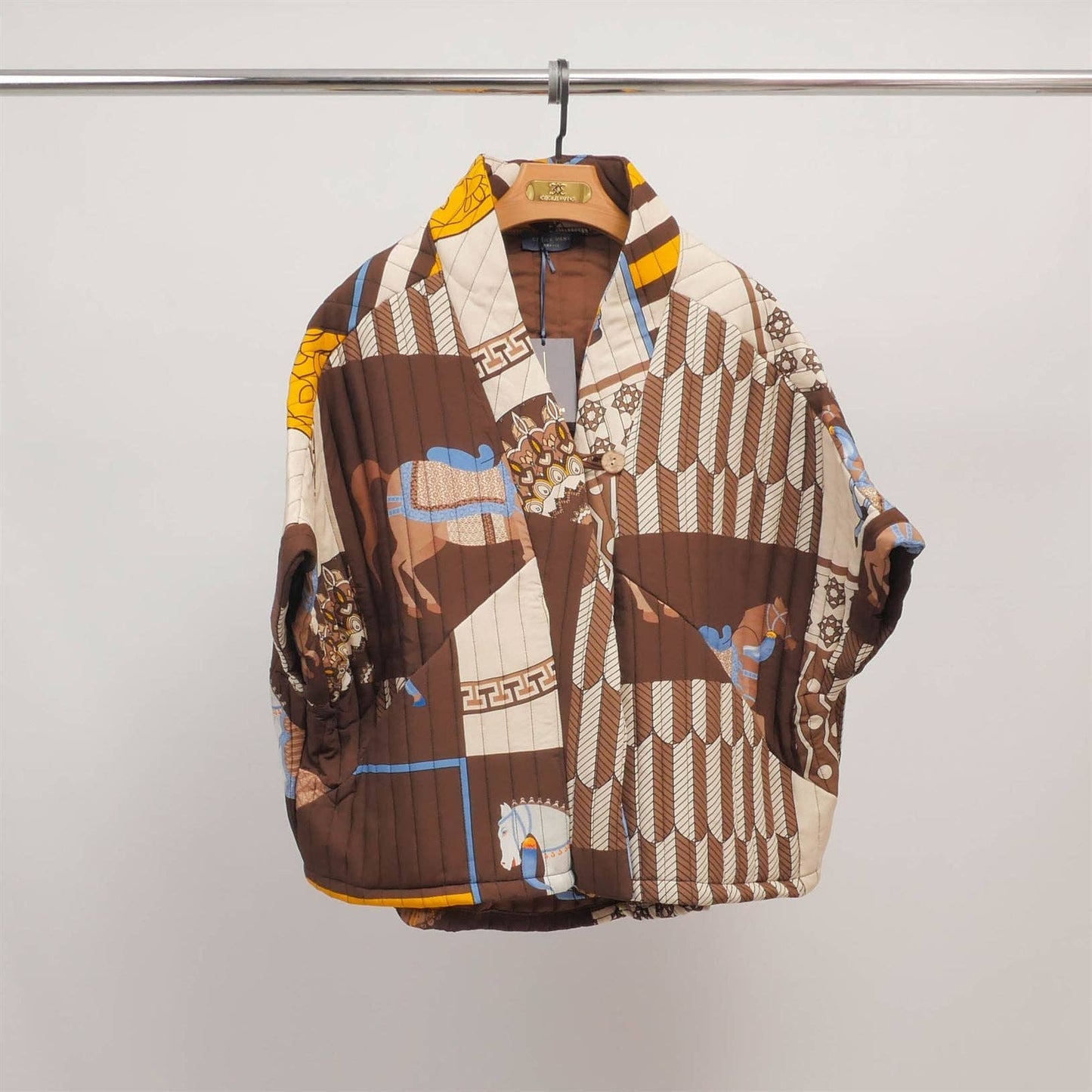 Giacca kimono trapuntata stampata