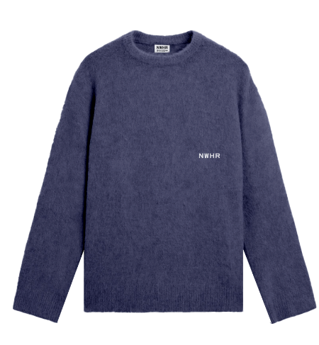 Maglione boxy blu effetto spazzolato