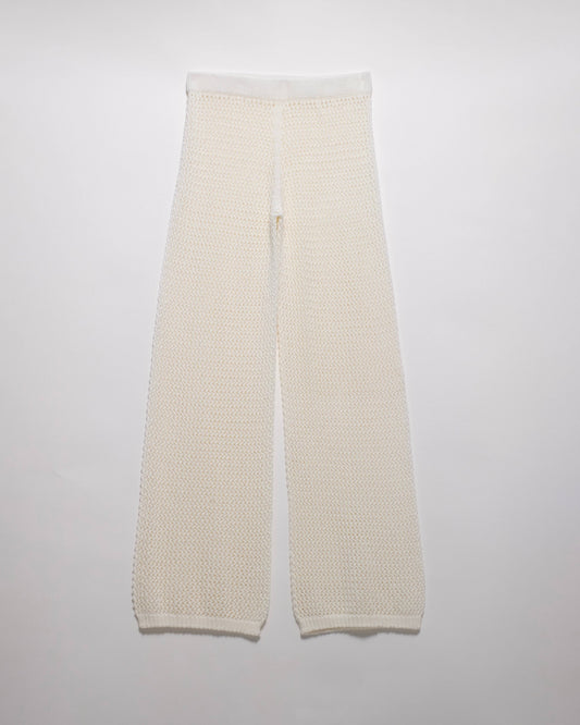 Pantaloni in cotone fine all’uncinetto