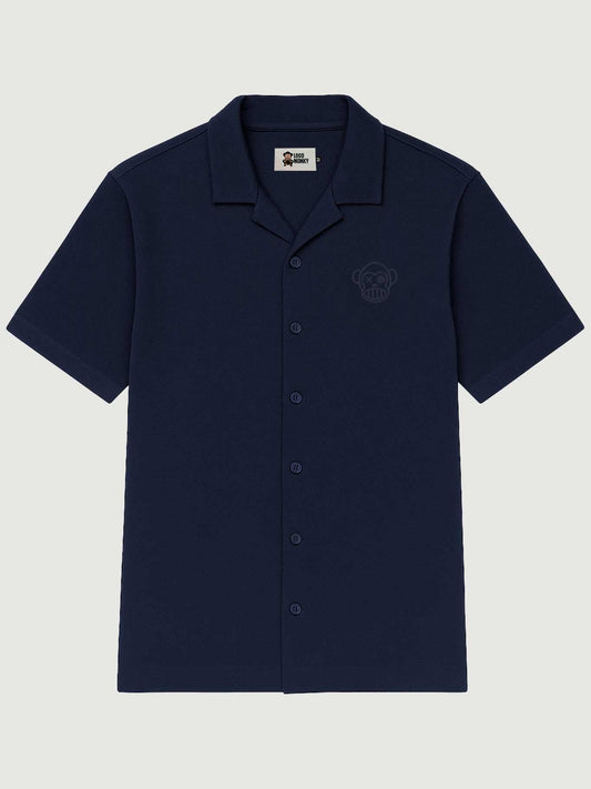 Polo unisex in cotone piqué navy con logo ricamato