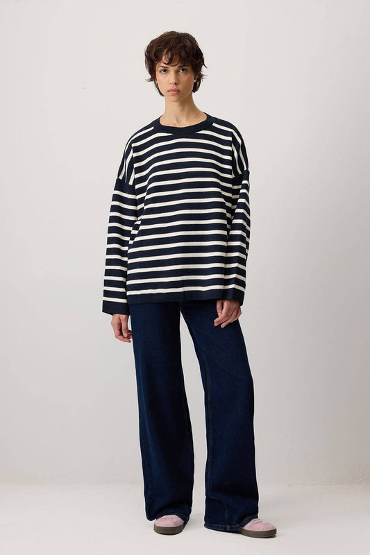Maglione in maglia a righe oversize