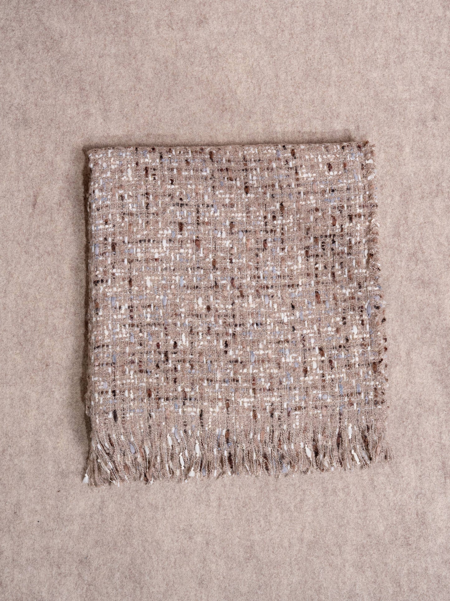 Sciarpa tweed con frange in viscosa