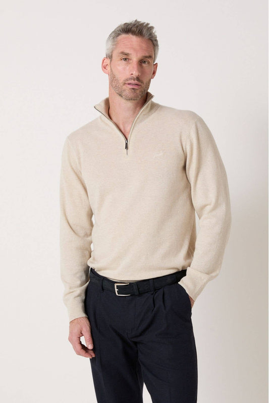 Maglione in lana merino con zip Prudent Milk