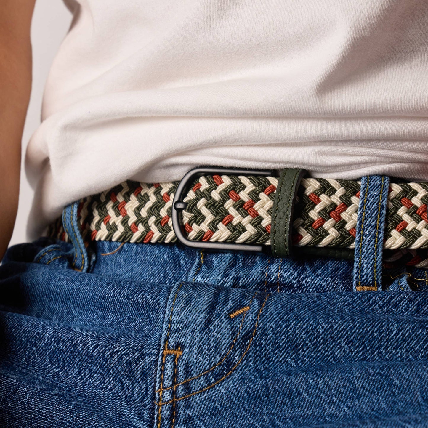 Cintura intrecciata elastica multicolore Biarritz