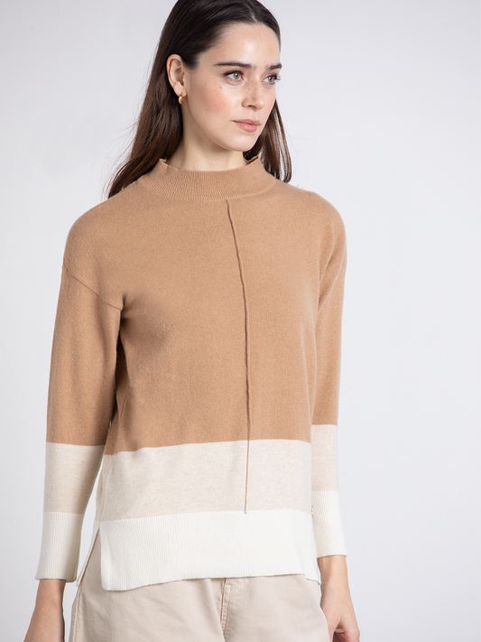 Maglia Nervo bicolore in lana e cashmere