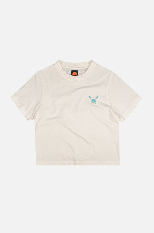 T-shirt donna pigmentata Tabarca in cotone organico bianco schiuma