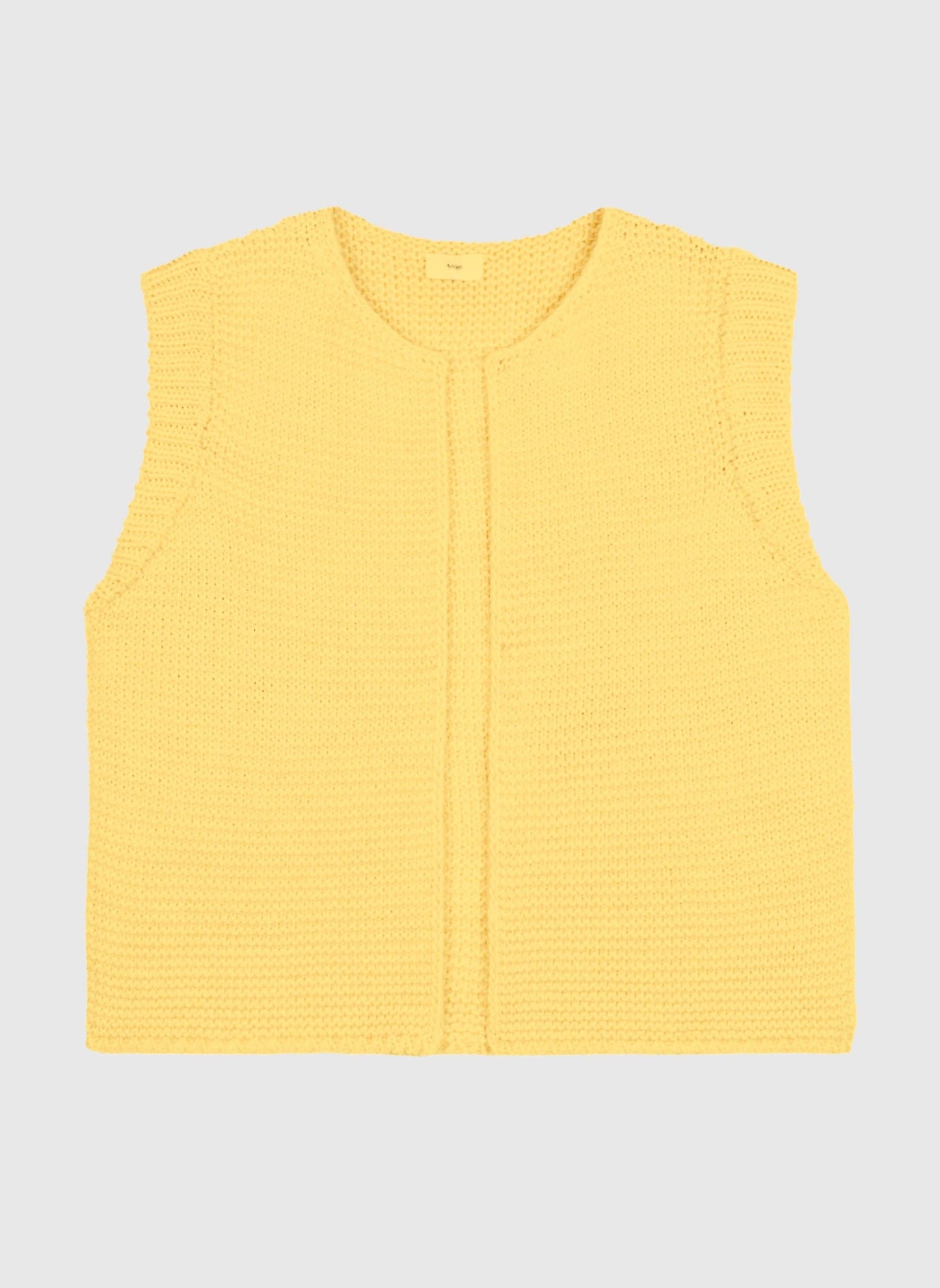 Gilet in maglia giallo senza maniche