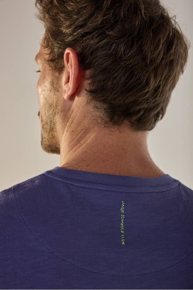 T-shirt Feel Good in cotone blu cobalto