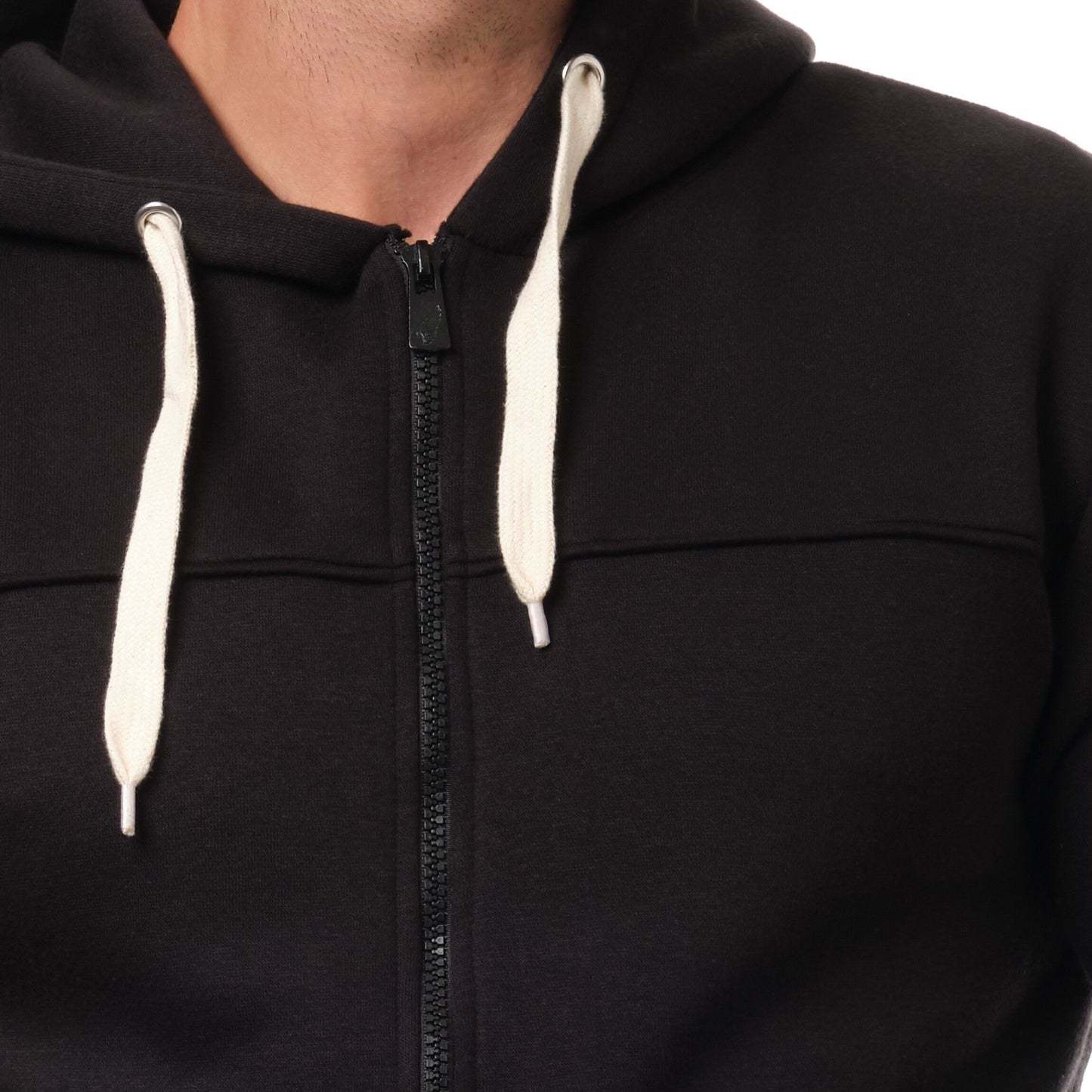 Felpa con cappuccio nera da uomo con zip