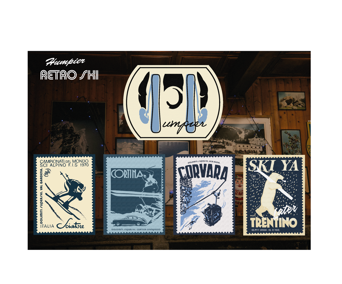 Set di patch termoadesive Retro Ski