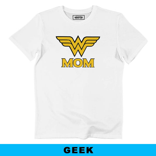T-shirt Wonder Woman Mom in cotone biologico