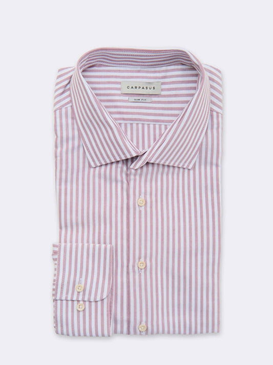 Camicia elegante su misura a righe rosse Braga