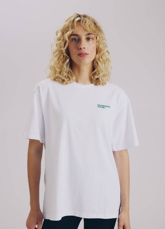 T-shirt “Champagne, Please” in cotone
