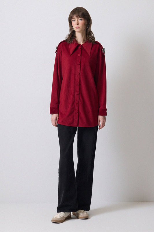 Camicia in velluto a coste con spalline