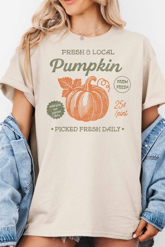 T-shirt oversize con stampa zucca Fresh & Local