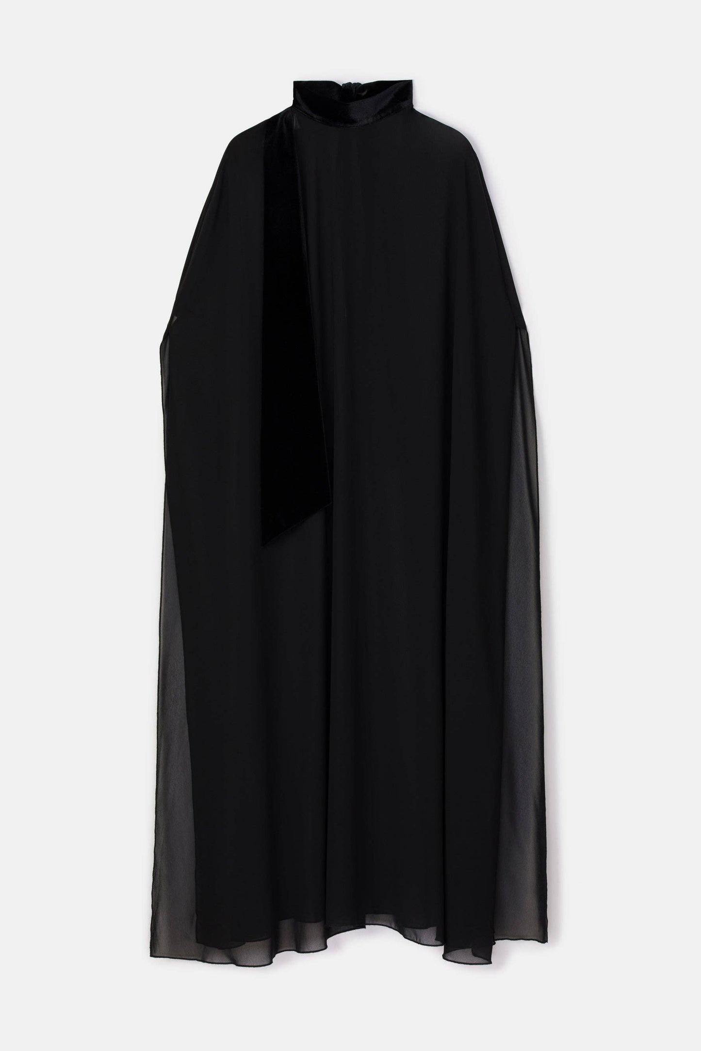 Tunica maxi oversize in chiffon nero