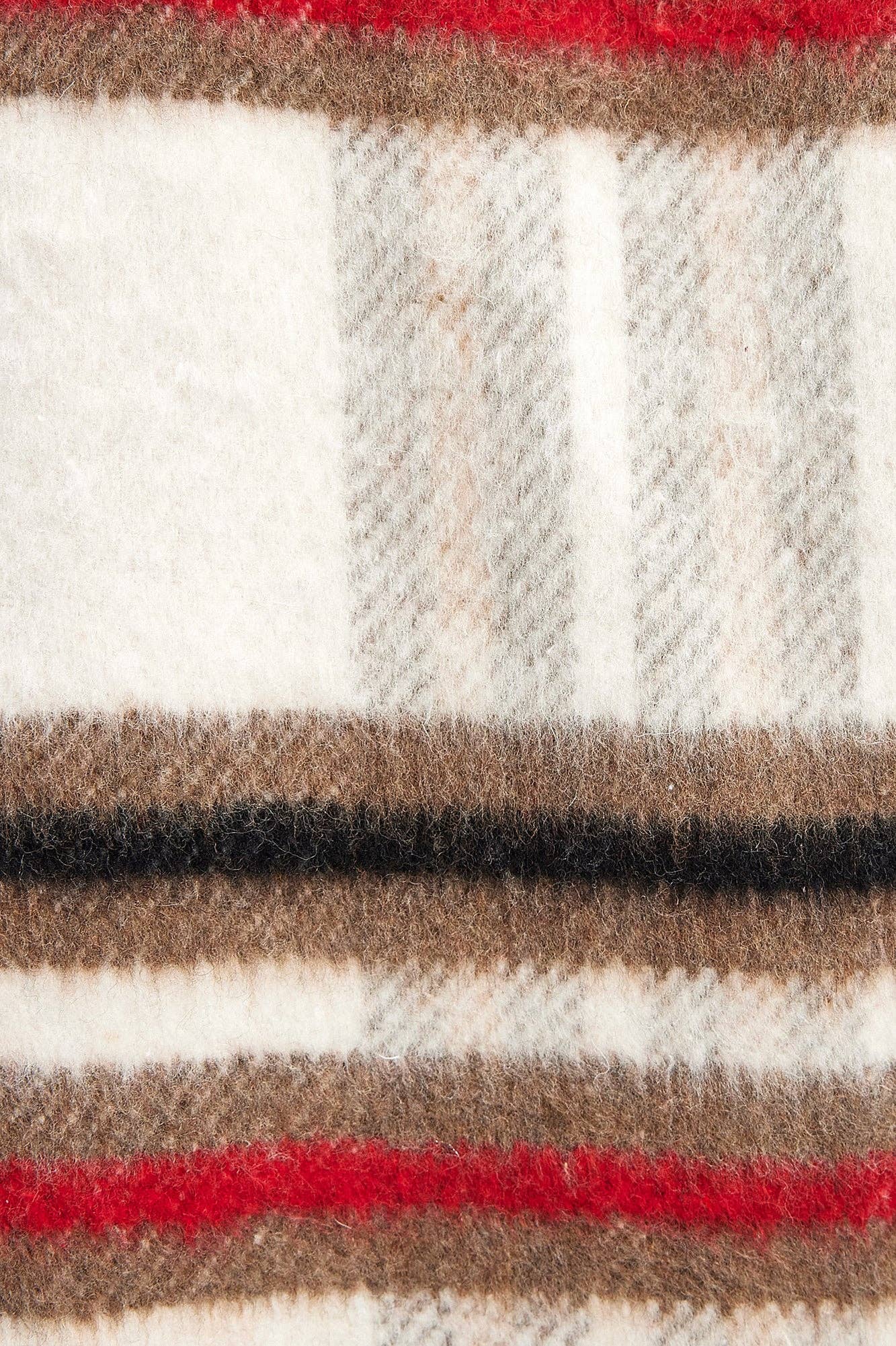 Cappotto doppiopetto a quadri in lana spazzolata
