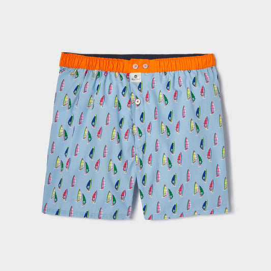 Boxer in cotone biologico con stampa windsurf