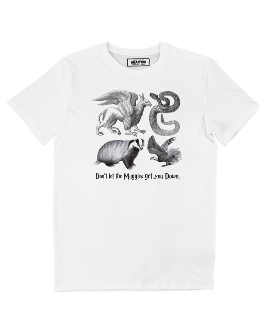 T-shirt Harry Potter Le Quattro Case in cotone biologico