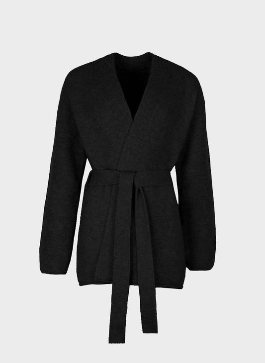 Cardigan vestaglia oversize nero Louna