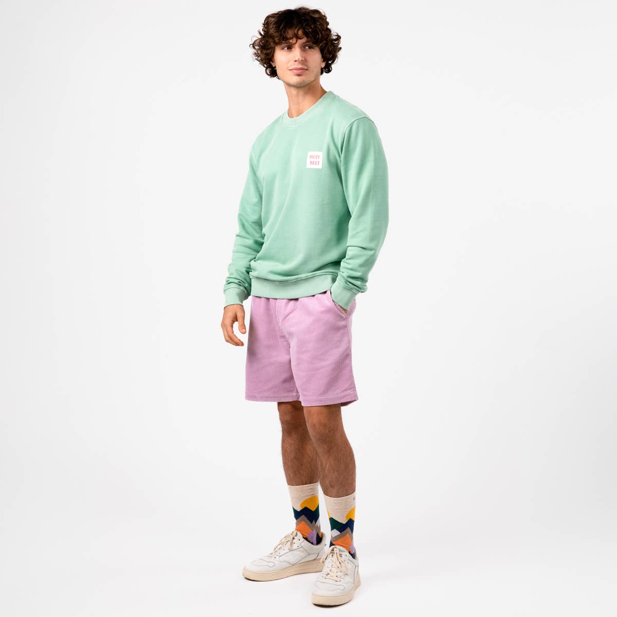 Shorts in velluto di cotone biologico color Parma