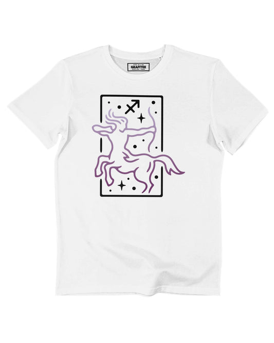 T-shirt bianca unisex con stampa Sagittario