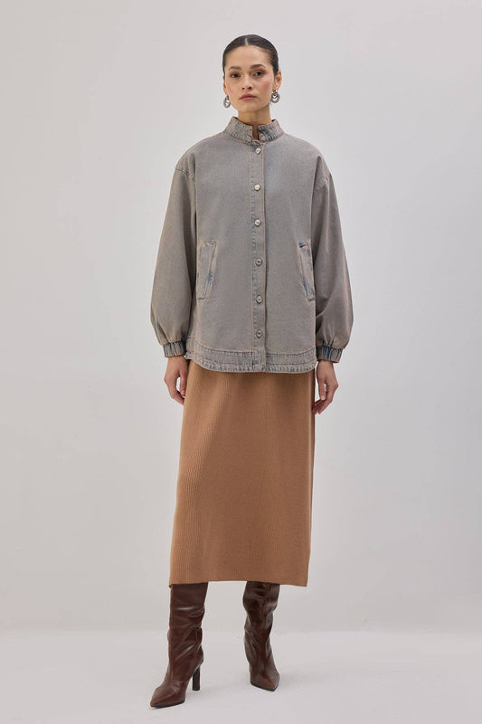 Giacca bomber oversize in denim