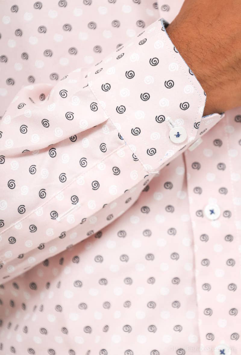 Camicia slim fit rosa da uomo