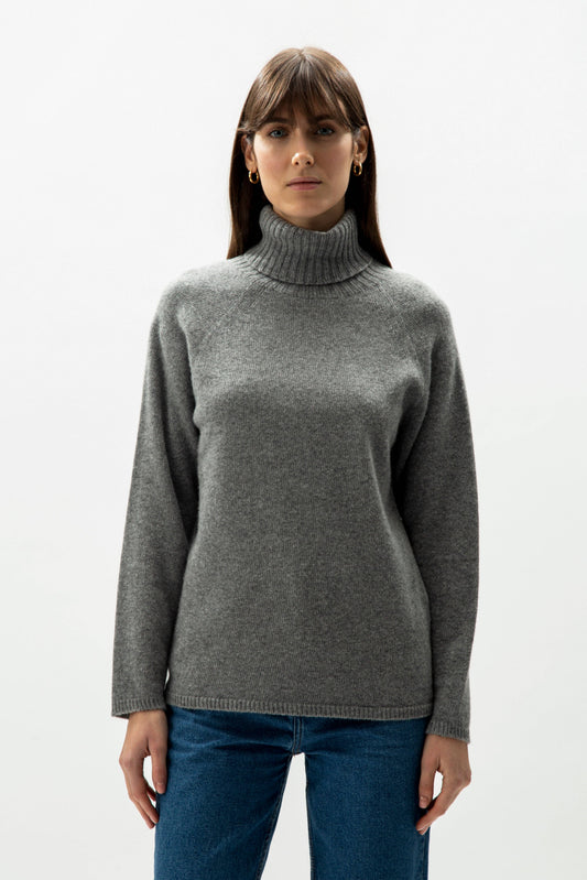 Maglione dolcevita in misto cashmere senza cuciture