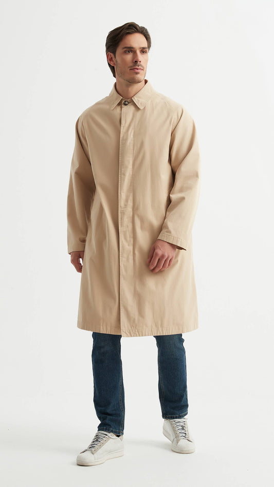 Trench coat elegante beige da uomo