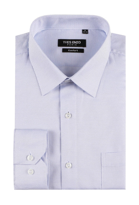 Camicia comfort trapuntata azzurro cielo
