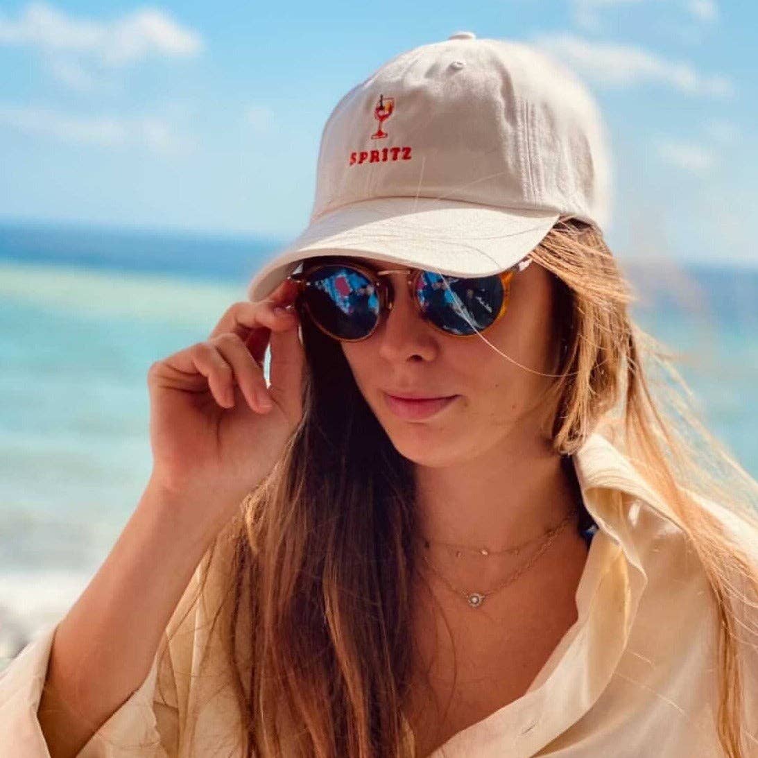 Cappellino dad hat Spritz ricamato in cotone