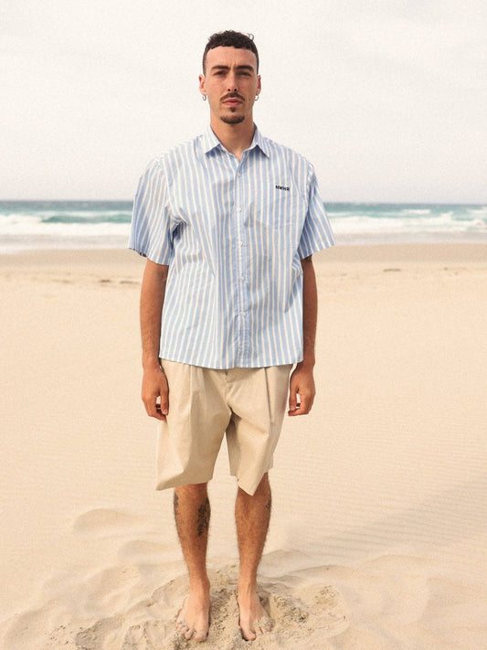 Camicia vintage a righe a maniche corte