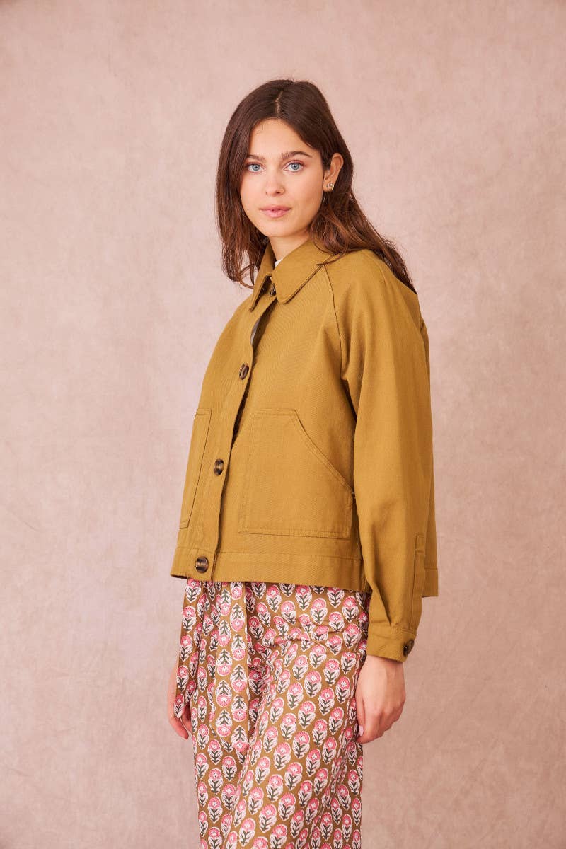 Giacca corta Versailles in gabardine di cotone