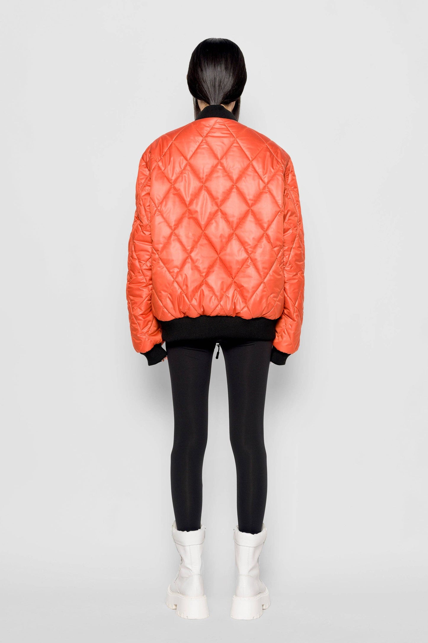 Bomber trapuntato a rombi arancione Gregorio